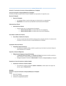 Art&iacute;culo 85: Terminaci&oacute;n de Contrato sin Responsabilidad Laboral
