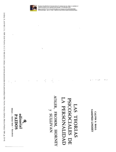 Teorías Psicosociales de la Personalidad: Adler, Fromm, Horney, Sullivan