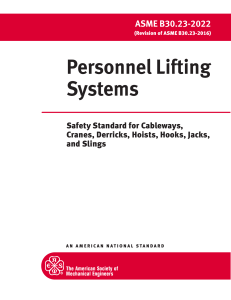 ASME B30.23-2022: Personnel Lifting Systems Safety Standard