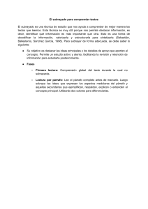 T&eacute;cnica de Subrayado: Gu&iacute;a para Comprender Textos