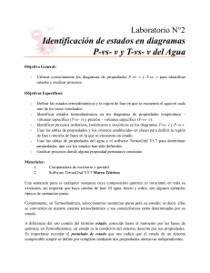 Laboratorio de Termodin&aacute;mica: Estados del Agua en Diagramas P-v y T-v