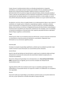 Teor&iacute;as del Aprendizaje: Condicionamiento, Piaget, Vygotsky
