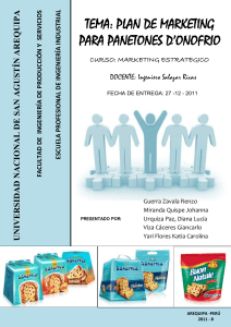 Plan de Marketing Panetones D'Onofrio - An&aacute;lisis Estrat&eacute;gico