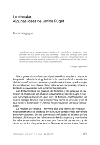 Lo Vincular: Ideas de Janine Puget en Psicoan&aacute;lisis