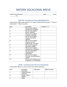 Test Vocacional: Personalidad, Intereses y Razonamiento