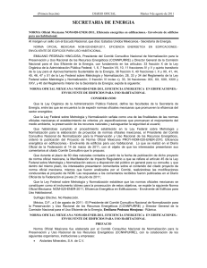 NOM-020-ENER-2011: Eficiencia Energ&eacute;tica en Edificios Residenciales