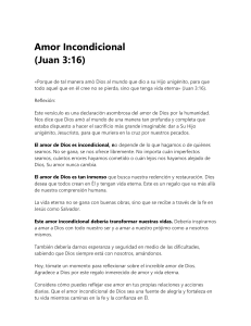 Amor Incondicional: Reflexi&oacute;n sobre Juan 3:16