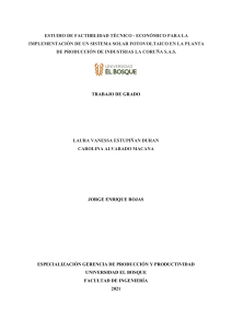Estudio Factibilidad Sistema Solar Fotovoltaico Industrias La Coru&ntilde;a