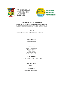 Crecimiento y Mortalidad de Crassostrea cf. corteziensis