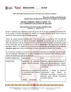 Evaluación 3er Grado Benito Juárez: Análisis Cualitativo