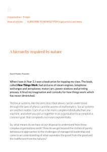 Requisite Organization: Hierarchy and Cognitive Capacity