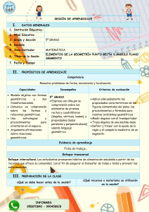 Sesión de Aprendizaje: Elementos de la Geometría 5° Grado