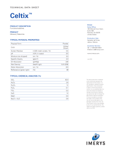 Celtix™ Diatomite Technical Data Sheet | Imerys