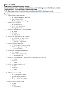 Supermarket Vocabulary Listening Exercise