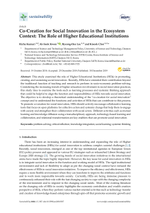 Co-creaci&oacute;n para la innovaci&oacute;n social en el contexto del ecosistema: el papel de las instituciones de educaci&oacute;n superior