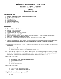 Gu&iacute;a de Estudio de Qu&iacute;mica: Estructura At&oacute;mica, Redox, Leyes Gases