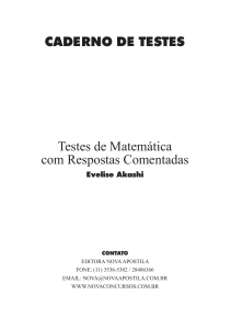 Caderno de Testes de Matem&aacute;tica com Respostas