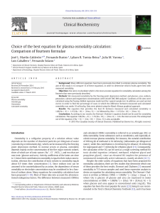 Plasma Osmolality Calculation: Best Equation Comparison