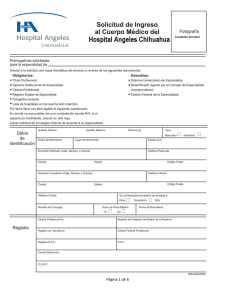 Solicitud de Ingreso Cuerpo Médico Hospital Ángeles Chihuahua