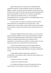 Estad&iacute;sticas de Suicidio en Honduras: Informe 2022-2023
