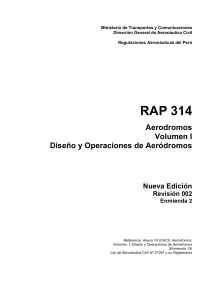 RAP 314: Dise&ntilde;o y Operaciones de Aer&oacute;dromos en Per&uacute;