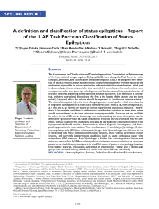Status Epilepticus: Definition & Classification (ILAE Report)