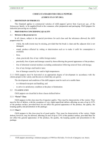 Codex Standard for Chilli Peppers (Quality & Safety)