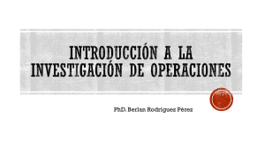 Investigaci&oacute;n de Operaciones: Introducci&oacute;n y Optimizaci&oacute;n