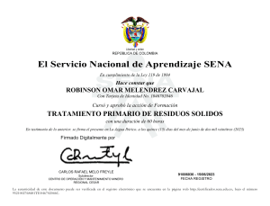 Certificado SENA: Tratamiento de Residuos S&oacute;lidos