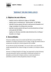 Riesgo en ISO 9001:2015: Enfoque y Oportunidades