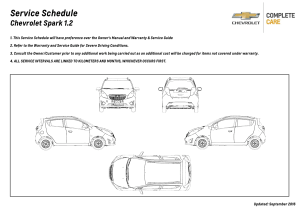 Chevrolet Spark 1.2 Service Schedule