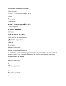 Examen de Gesti&oacute;n de Calidad - Semana 2