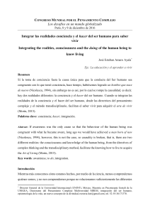 Pensamiento Complejo en un Mundo Globalizado: Conciencia y Acci&oacute;n