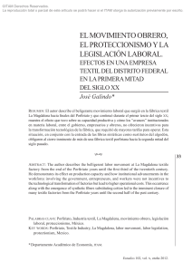 Trabajo, Proteccionismo e Industria Textil en M&eacute;xico, 1900-1950