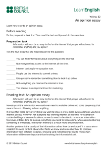 Opinion Essay Writing Guide (B2 Level)