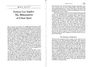 Fortress Los Angeles: Militarization of Urban Space
