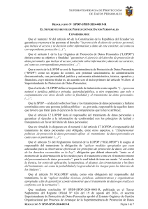 Resoluci&oacute;n SPDP: Pol&iacute;tica de Privacidad y Protecci&oacute;n de Datos