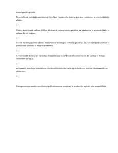 Investigación Agrícola: Proyectos Sostenibles