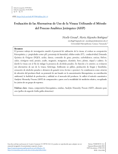 Vinaza: Alternativas de Uso y An&aacute;lisis Fisicoqu&iacute;mico (AHP)
