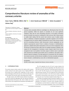 Coronary Artery Anomalies: A Comprehensive Review