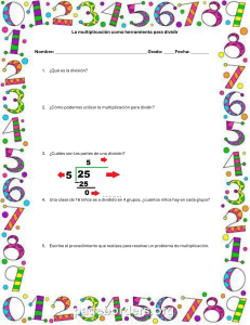 Hoja de Trabajo de Multiplicación y División para Primaria
