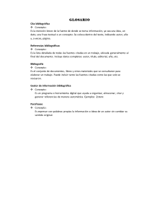 Glosario de Citas y Referencias Bibliográficas