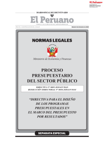 Directiva para el Dise&ntilde;o de Programas Presupuestales en Per&uacute;