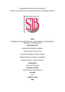 Discriminación y Salud Mental en Comunidades Indígenas y Afroperuanas