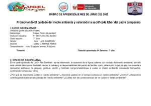Unidad de Aprendizaje: Cuidado del Medio Ambiente y Padre Campesino