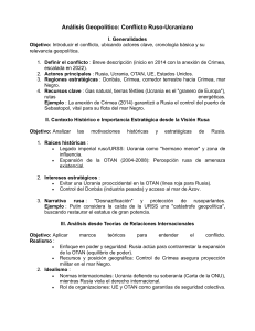 Conflicto Ruso-Ucraniano: An&aacute;lisis Geopol&iacute;tico