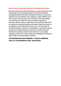 Discurso a la Filantr&oacute;pica del Guayas: Gratitud y Reconocimiento