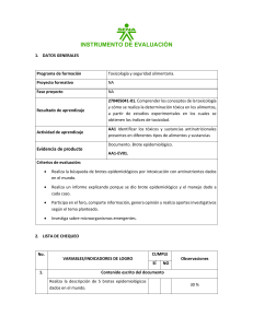 Evaluación de Brotes Epidemiológicos en Toxicología Alimentaria