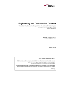 Engineering & Construction Contract (NEC3) - June 2005
