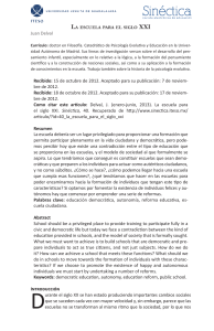 La escuela para el siglo XXI: Educaci&oacute;n democr&aacute;tica y reforma